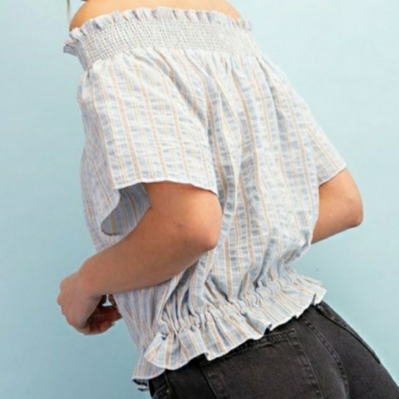 Off the Shoulder Striped Top - Picture 4 of 4